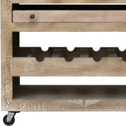 Shabby Chic Küchenwagen aus Holz Grey Wash - Abid