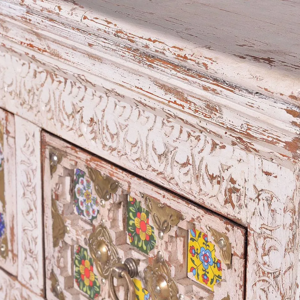 Shabby Chic Kommode in Antikweiß - Mirell