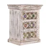 Shabby Chic Nachtkommode in Antikweiß - Mirell