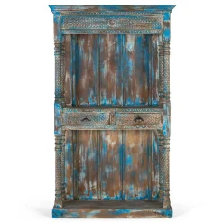 Shabby Chic Regal in unregelmäßgem Blau lackiert - Emrene