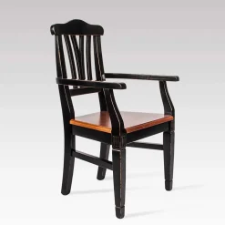 Shabby Chic Stuhl Sacrala in Schwarz