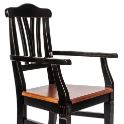 Shabby Chic Stuhl Sacrala in Schwarz