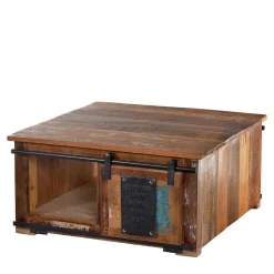 Shabby Couchtisch Vayamos mit Stauraum Schiebetüren