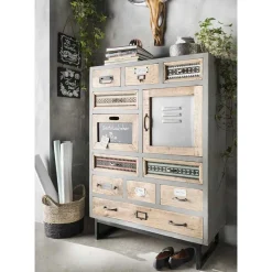 Shabby Design Highboard aus Recyclingholz - Nuro