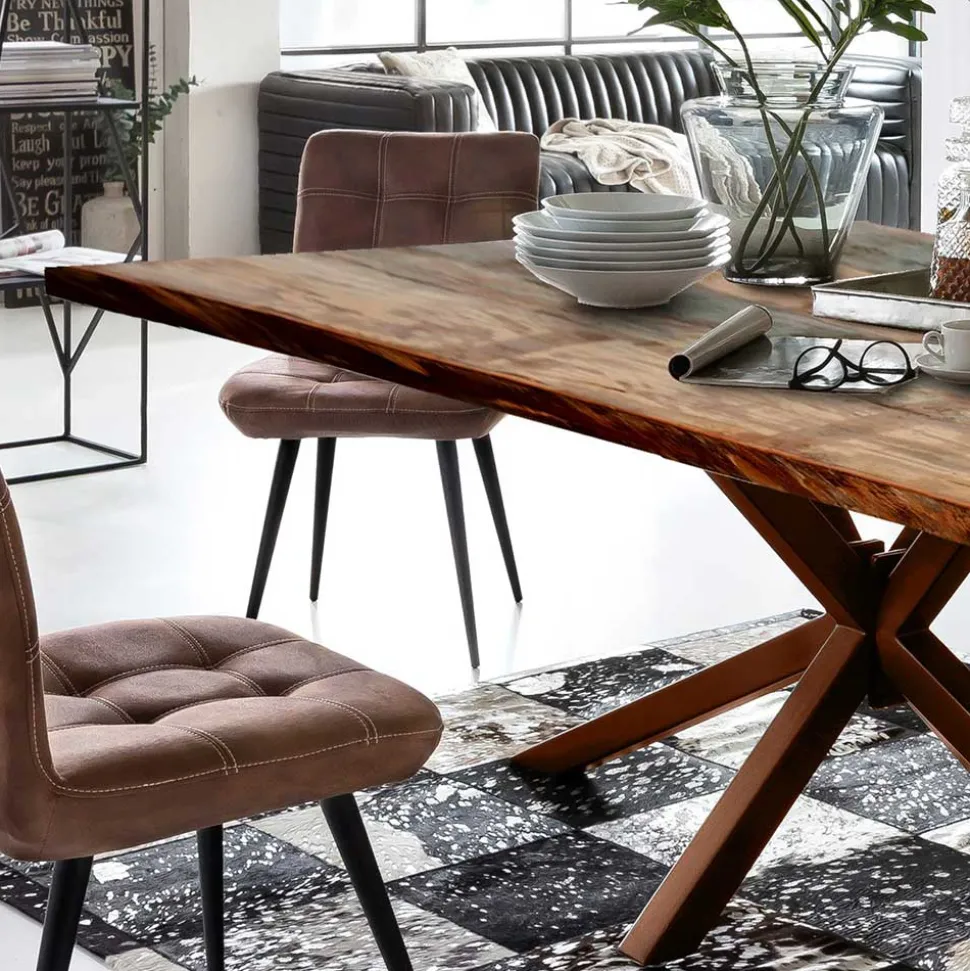 Shabby Designtisch aus Recyclingholz Bunt - Montesa