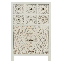 Shabby Highboard mit Ornament Muster Front - Acacio