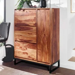 Sheesham Schuhschrank mit Bügelgestell - Elmin