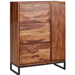 Sheesham Schuhschrank mit Bügelgestell - Elmin