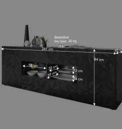 Sideboard & Türen-Kommode & Sofatisch - Kuriasna (dreiteilig)