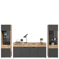 Sideboard & zwei Vitrinenschränke Set - Lucios (dreiteilig)