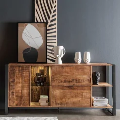 Sideboard aus Recyclingholz Mango & Metall - Acira