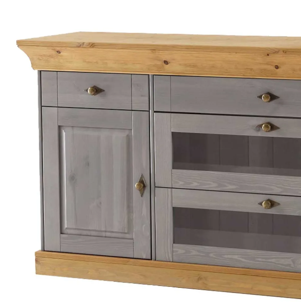 Sideboard Cempino in Grau Kiefer teilmassiv