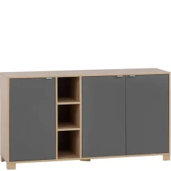 Sideboard in Eiche Hell NB & Dunkelgrau - Dranico