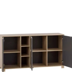 Sideboard in Eiche Hell NB & Dunkelgrau - Dranico