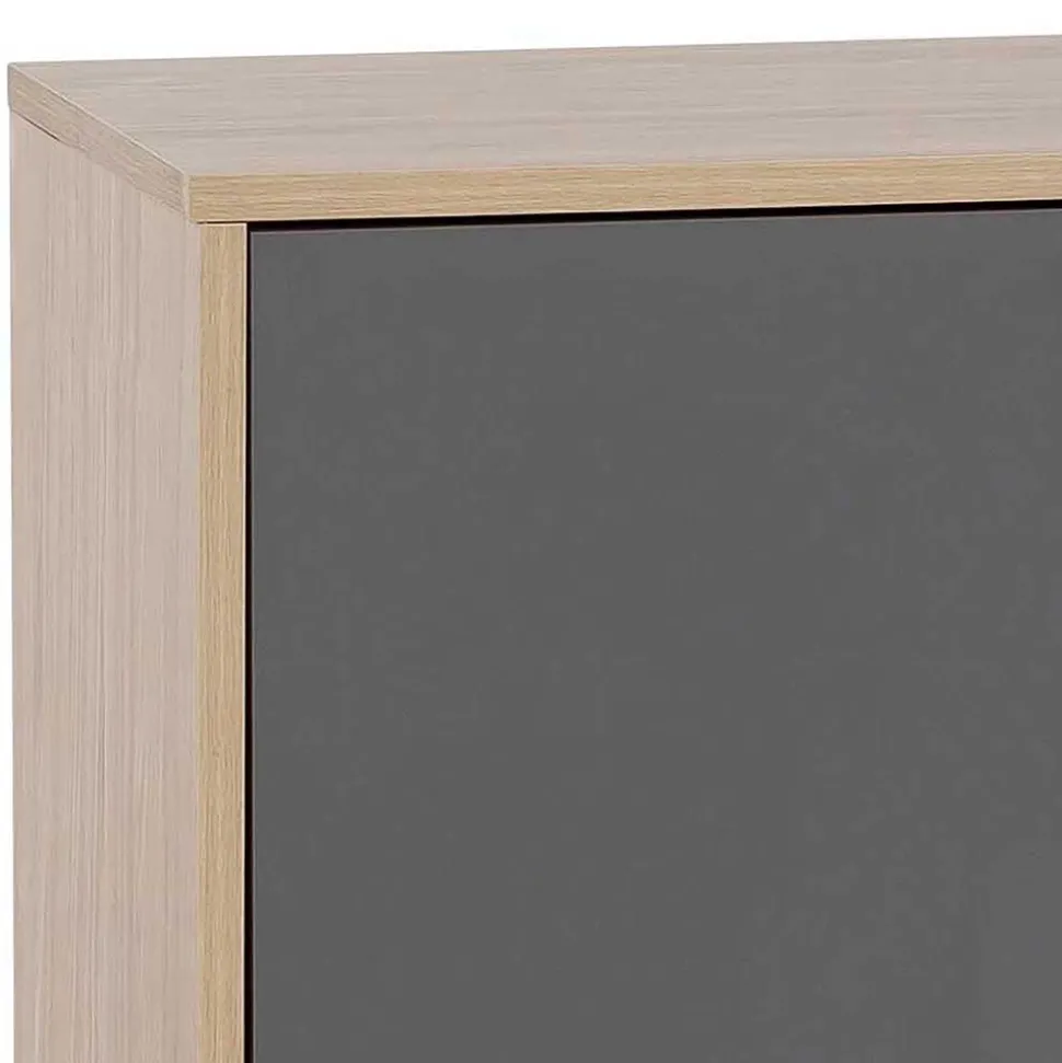 Sideboard in Eiche Hell NB & Dunkelgrau - Dranico