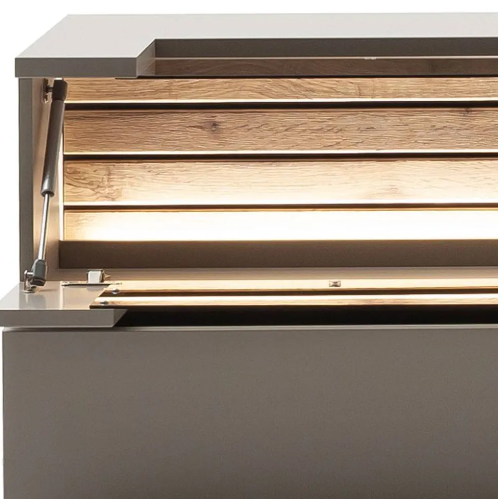 Sideboard in Grau mit Wildeiche - Teorina
