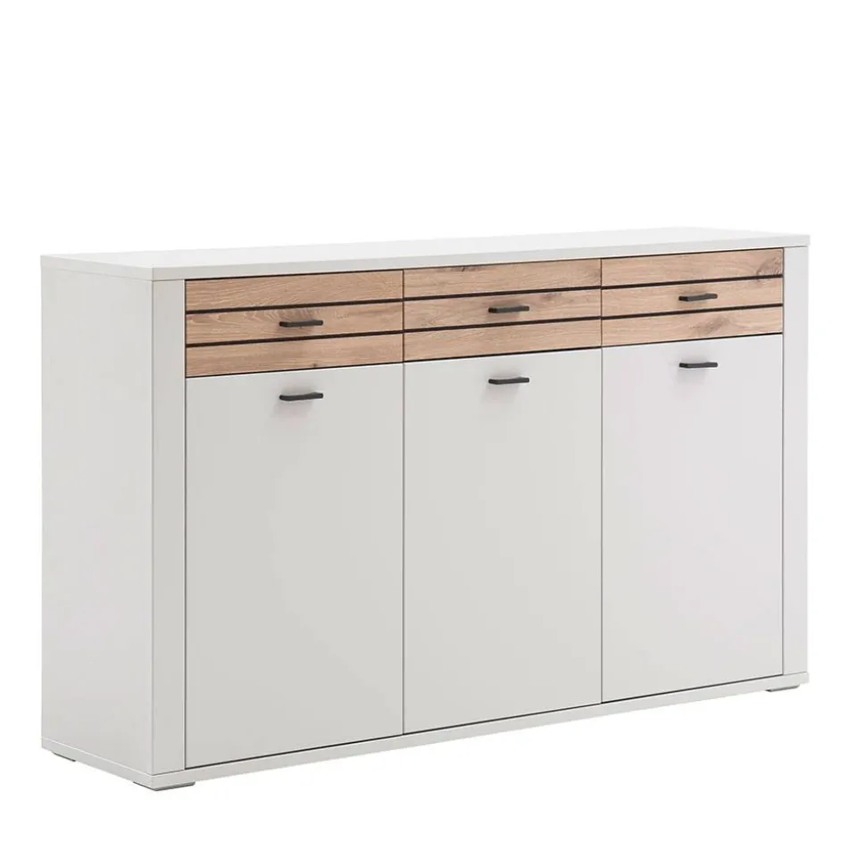 Sideboard in Lichtgrau mit Wildeiche - Ballina