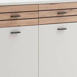 Sideboard in Lichtgrau mit Wildeiche - Ballina