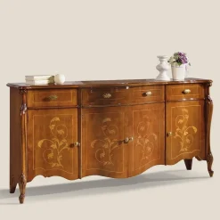 Sideboard in Nussbaum mit Ranken Dekor - Carlenna