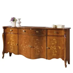 Sideboard in Nussbaum mit Ranken Dekor - Carlenna