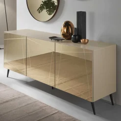 Sideboard in Taupe und Bronze Spiegelglas - Lotivera
