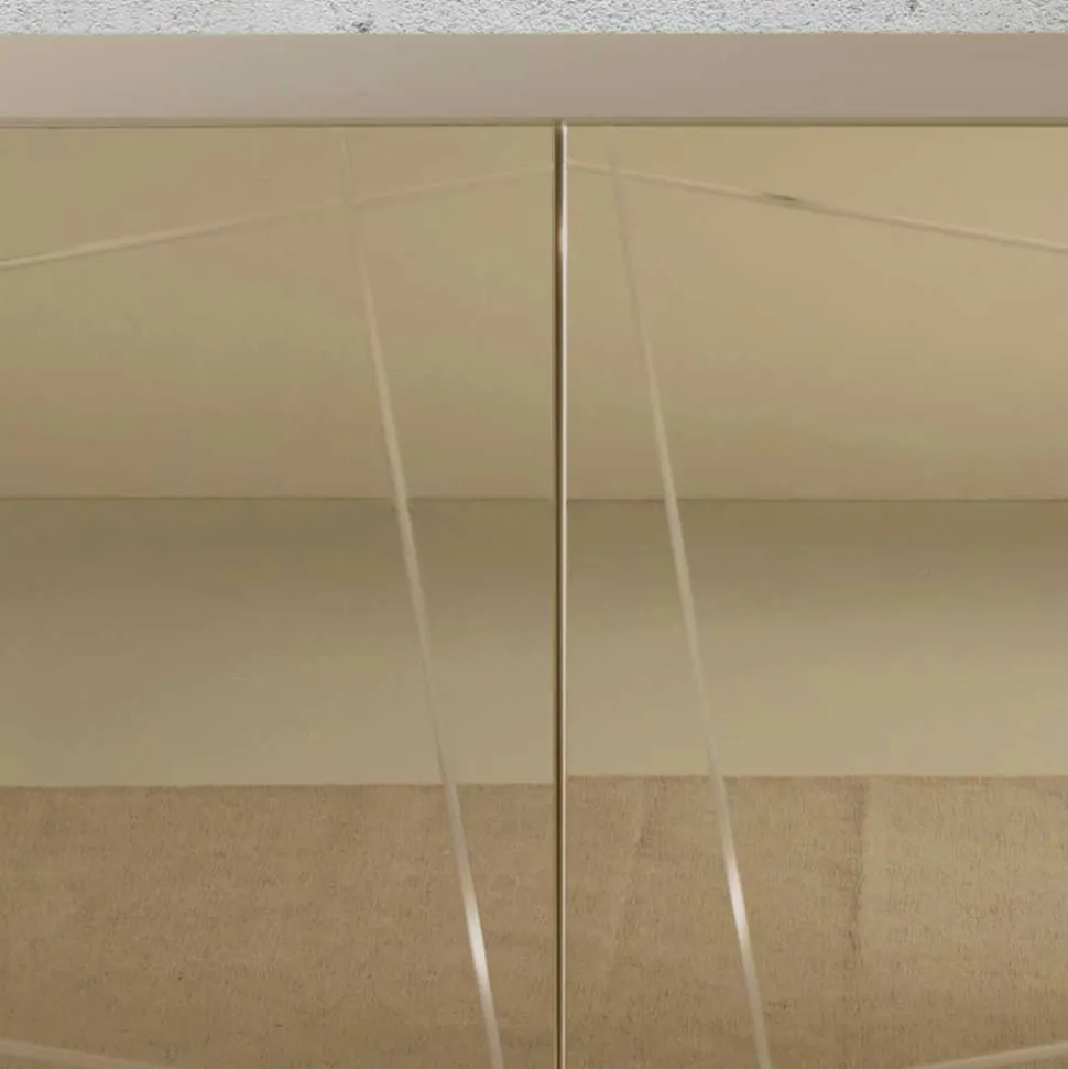 Sideboard in Taupe und Bronze Spiegelglas - Lotivera