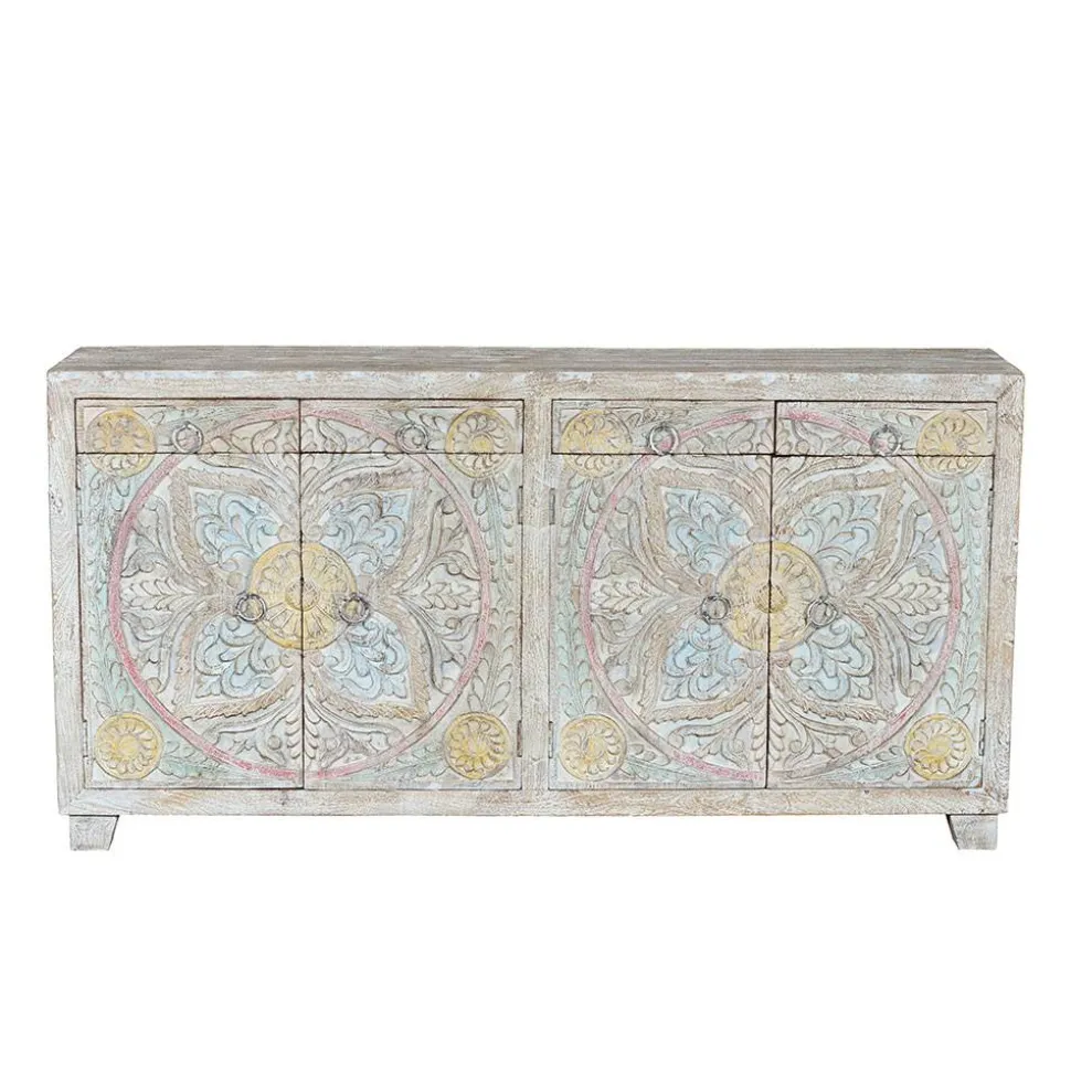 Sideboard in White Wash und Pastellfarben - Cranita