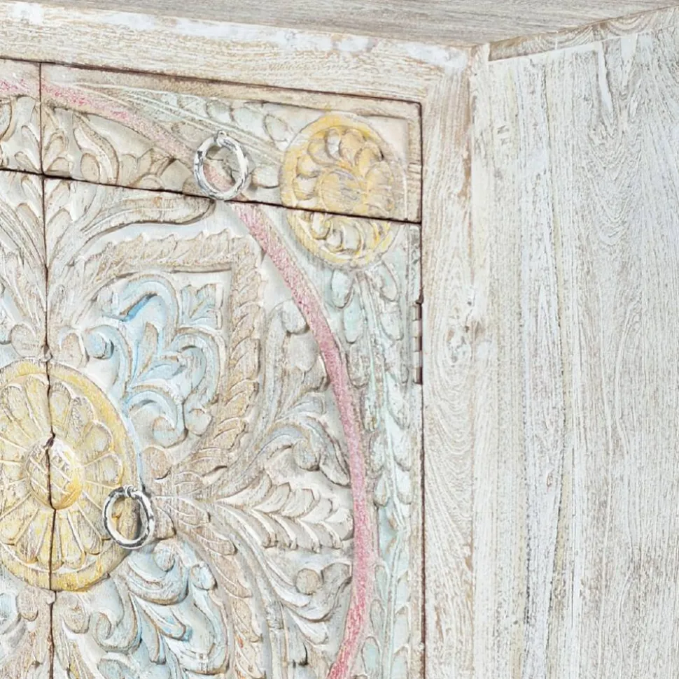 Sideboard in White Wash und Pastellfarben - Cranita