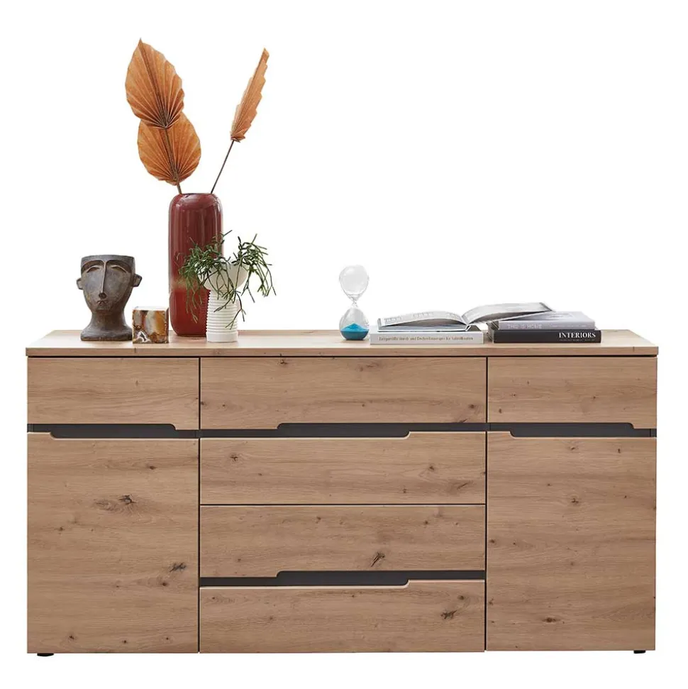 Sideboard in Wildeiche & Dunkelgrau - Kuetra