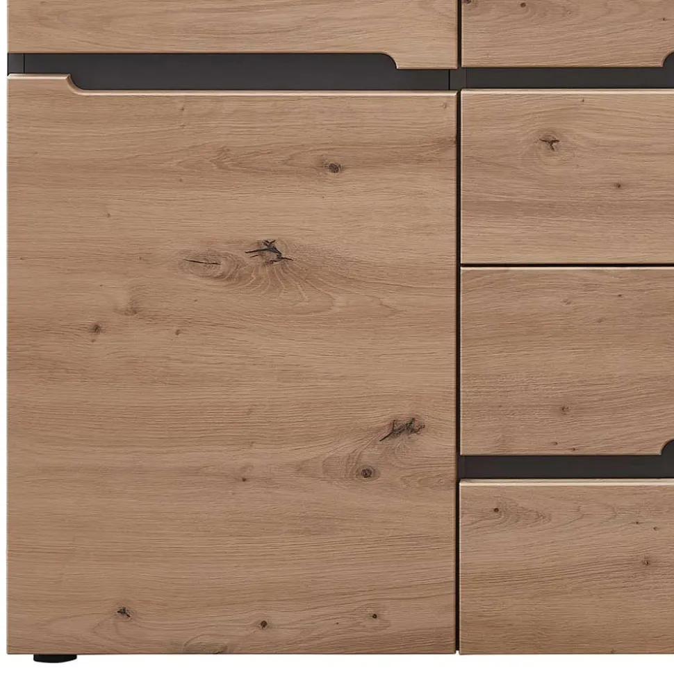 Sideboard in Wildeiche & Dunkelgrau - Kuetra