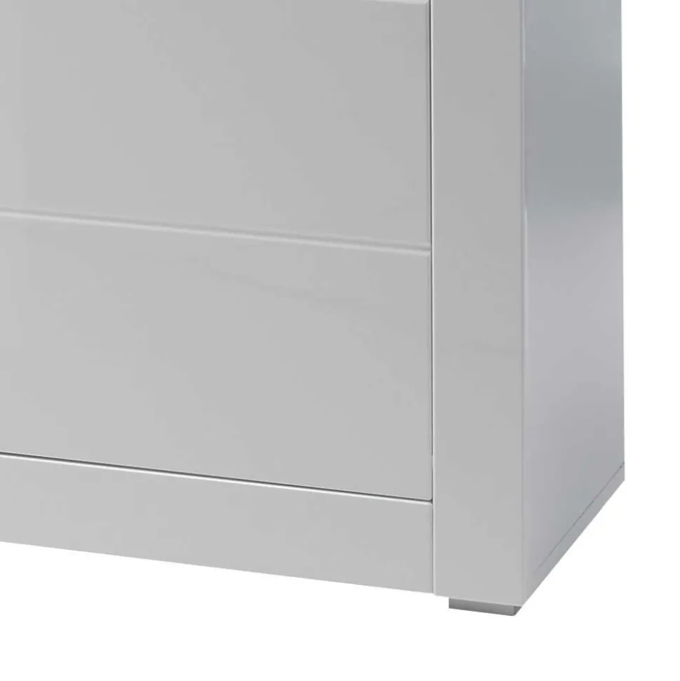 Sideboard mit 3 gedämpften Türen Mextra in Weiß Hochglanz