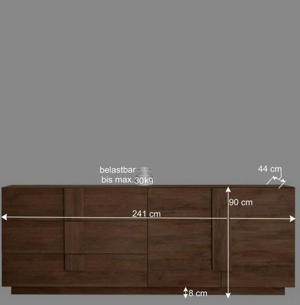 Sideboard mit 3 Schubladen & 2 Türen - Basento I
