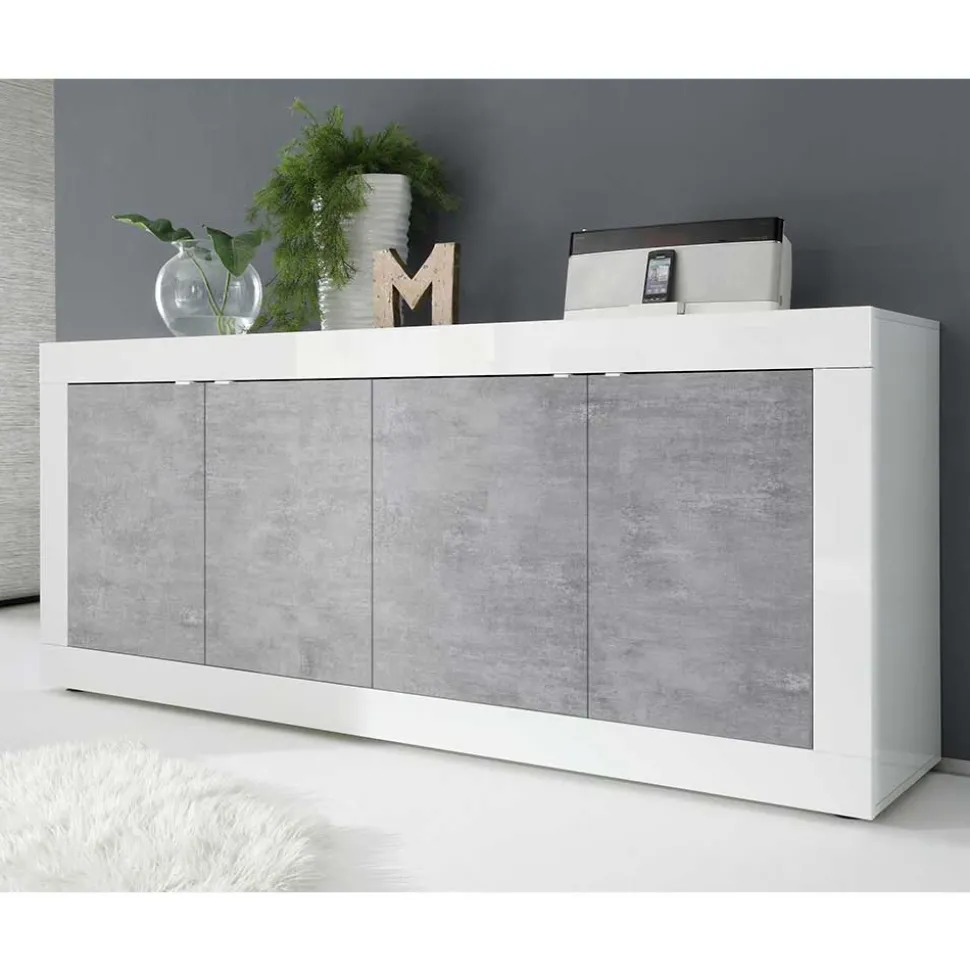 Sideboard mit 4 Türen in Beton Optik - Narandu