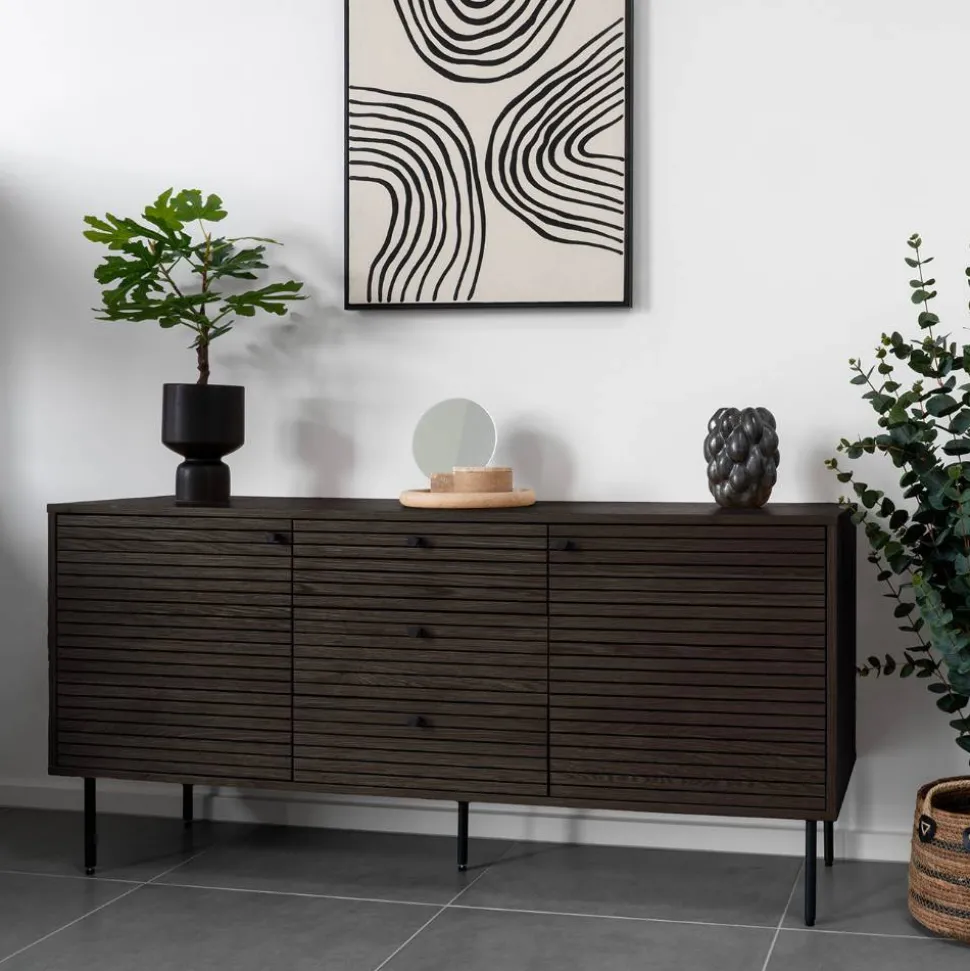 Sideboard mit dunklem Furnier in Braun - Wega