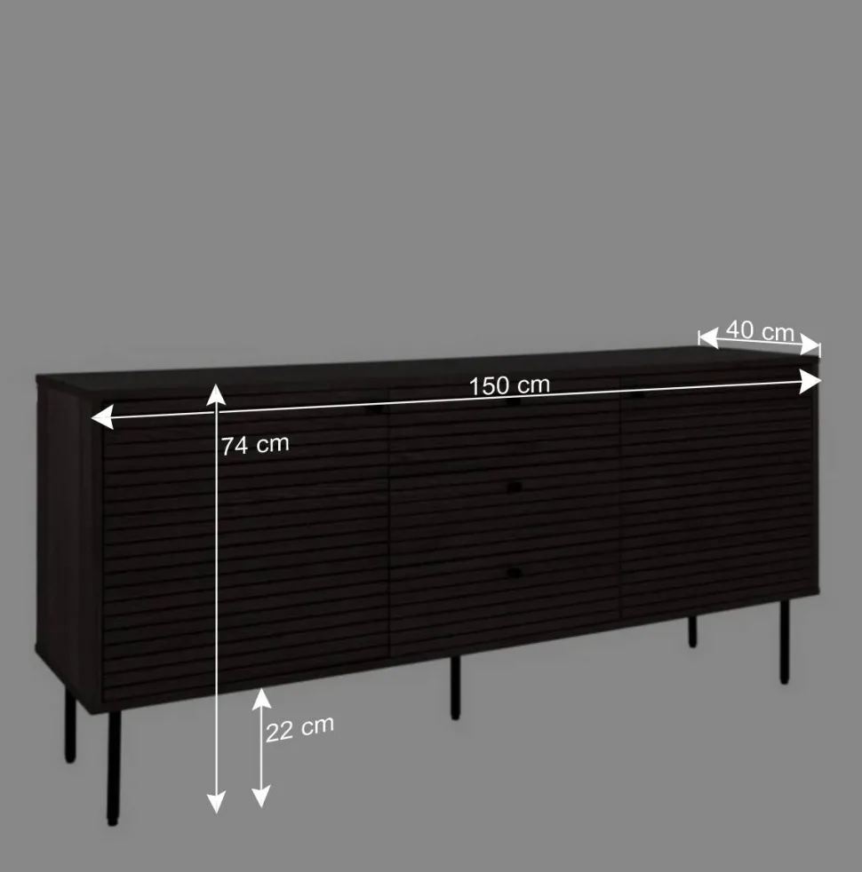 Sideboard mit dunklem Furnier in Braun - Wega