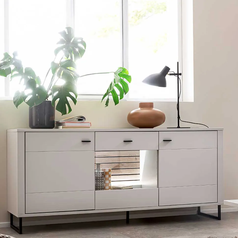Sideboard mit Glaseinsatz modern - Varzino