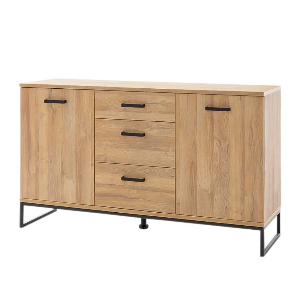 Sideboard mit schwarzem Bügelgestell offen - Truvisas