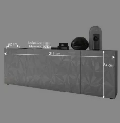 Sideboard mit Türen in Weiß hochglänzend - Vovasoma