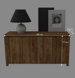 Sideboard Nadalia aus Wildeiche Massivholz