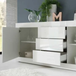 Sideboard Sogno in Hochglanz Weiß