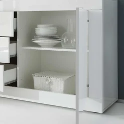 Sideboard Sogno in Hochglanz Weiß