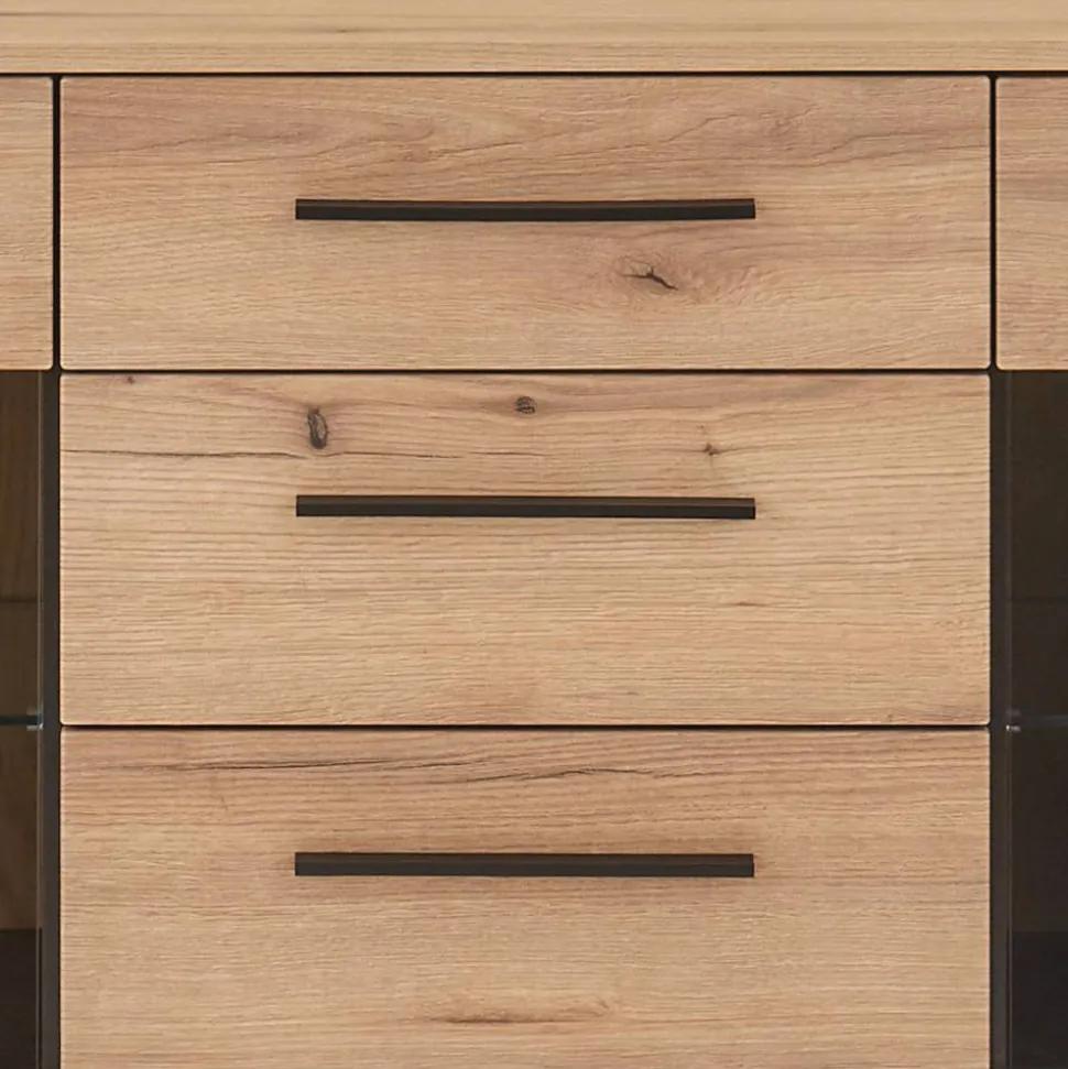 Sideboard Vitrine in Eiche Dekor - Brocus