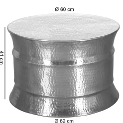 Silberfarbener Couchtisch aus Aluminium - Lucaz