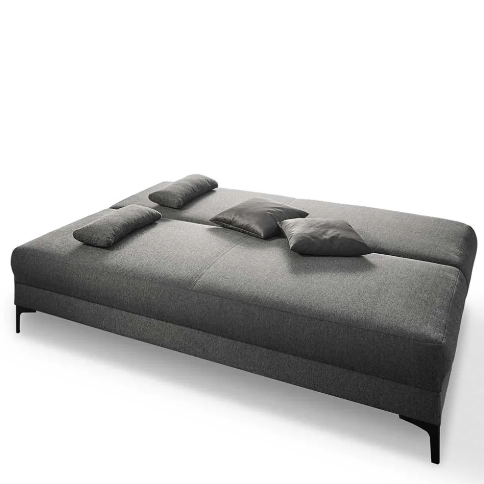 Silbergraue Klappcouch mit Federkern - Tephania