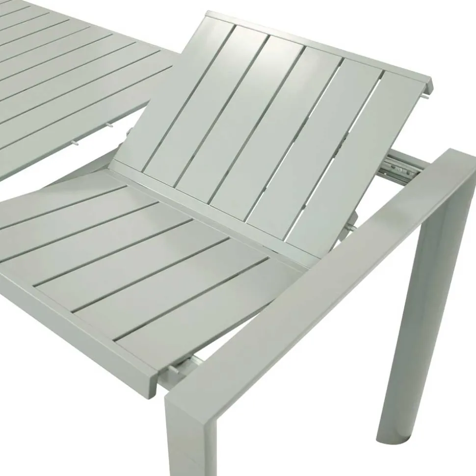 Silbergrauer Gartentisch mit Front Butterflyauszug - Sergio