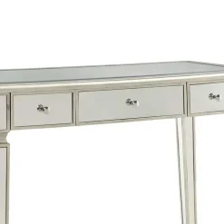 Silberner Schreibtisch mit Verspiegelung - Adda