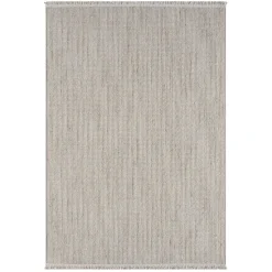 Sisaloptik Teppich mit Fransen an den kurzen Seiten - More