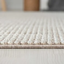 Sisaloptik Teppich mit Fransen an den kurzen Seiten - More
