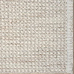 Sisaloptik Teppich mit Fransen an den kurzen Seiten - More