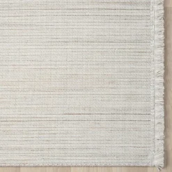 Sisaloptik Teppich mit Fransen an den kurzen Seiten - More